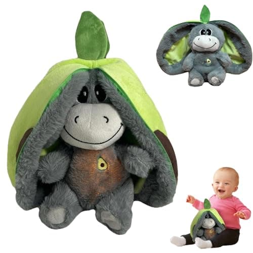**Peluche Âne Respirant avec Musique et Lumières, Jouet de Réduction du Stress pour Enfants, Peluche Douce et Respirante