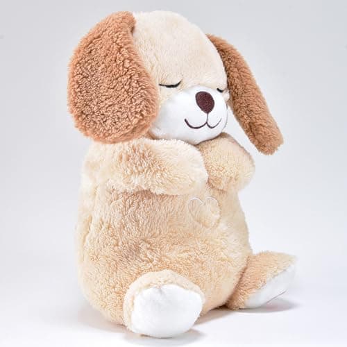 Kögler Peluche Chien Qui respire pour s'endormir, Fonction Lumineuse et Musique d'endormissement, Taille env. 26 cm