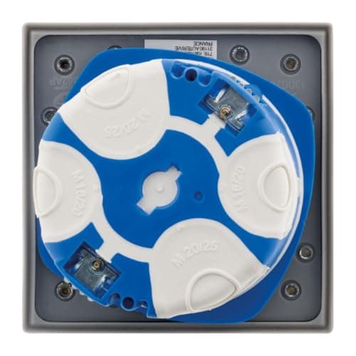Zenitech Prise de Sol IP55 16A 2P+T - Alu Brossé Clapet Aimanté Sécurité - Fixation Par Vis Incluse - Électrification de