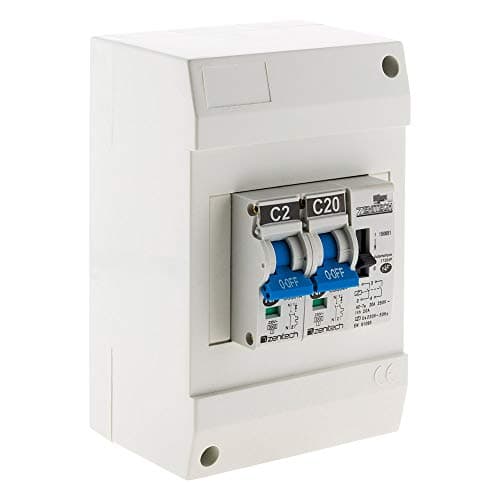 Zenitech - Coffret chauffe-eau 2 disjoncteurs 2A-20A & contacteur jour/nuit pour maison - 2 circuits 220V Simon & Brown