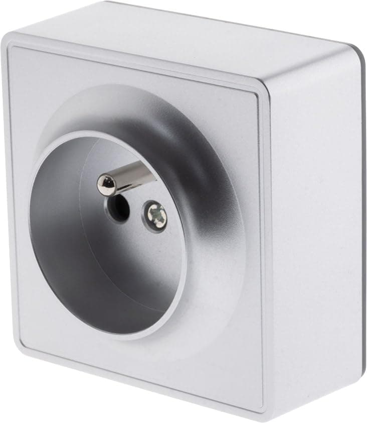Prise Zenitech saillie 2P+T 16A Silver Vulco - Maison
