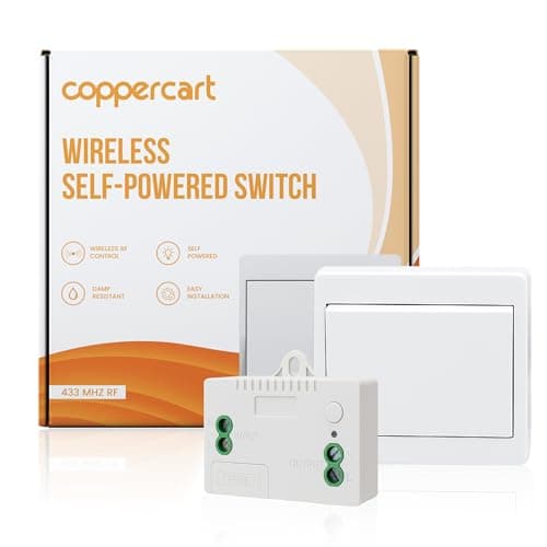 Interrupteur sans fil et sans pile – Kit 1 interrupteur mural + 1 récepteur – Fonctionne sans batterie