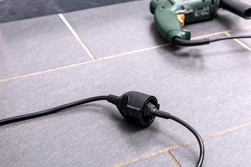 Meister Rallonge Schuko avec Protection de Contact IP20 - 2 m Câble en Plastique Noir 7432220