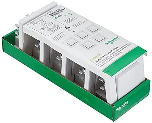 Schneider - 5 interrupteurs va et vient blanc Asfora - Lot de 5 interrupteurs doubles 3000 cycles - Économie d’énergie -