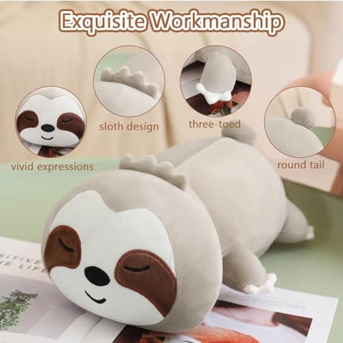 SQEQE Sloth Plush Weighted pour Anxiété, Jouet en Peluche Sloth Weighted pour Enfants et Adultes, Idéal como Sommeil et