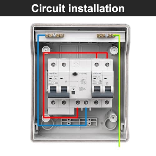 CHENGPI Coffret Électrique Étanche avec Interrupteur de Fuite 2P 40A 30MA, Boîtier Étanche Extérieur pour GFCI, Tableau