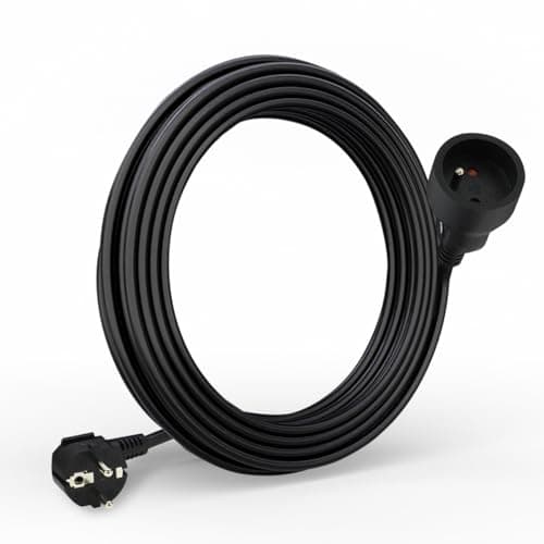 Waytex 51021 Prolongateur électrique noir 5,00m 3x1,5mm2 Prises 16A Europe 2P+T Sécurité Enfant CE NF