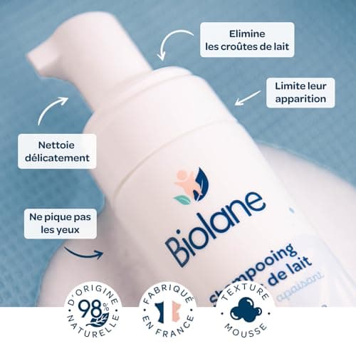 Biolane Shampoing Bébé Croûtes de Lait 98% Naturel Testé Dermatologiquement - Traitement Doux pour Bébés 150ml