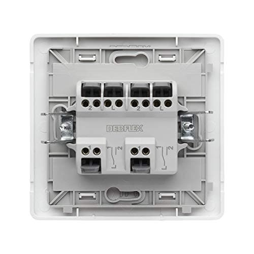 DEBFLEX - Double Interrupteur Va et Vient - Designs Élégants - Facile à Installer - Blanc - 85 x 82 x 37 mm