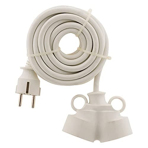 Prolongateur Zenitech Bi tête 3G1,5mm² Blanc 3m 1 Prise mâle + 2 Prises Femelle Blanc Sellé
