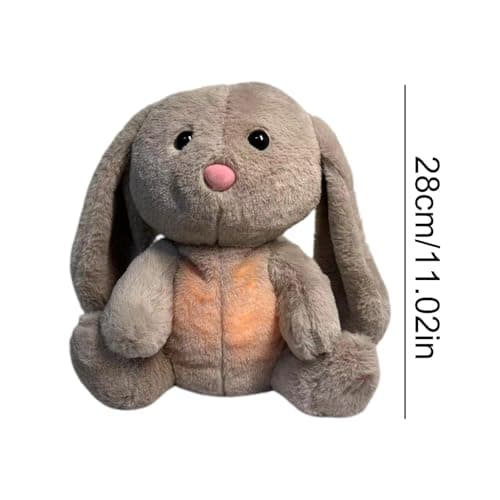 Peluche Lapin Qui Respires pour Réduction de Stress, Peluche De Lapin Avec Musique et Battement De Coeur, Peluche Qui RE