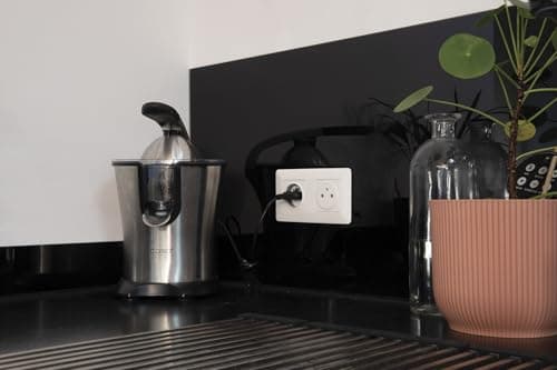 Zenitech Double Prise Affleurante Blanche pour Salaire - Électrique - Maison - Sécurité Incrustée - Boîte d'Encastrement