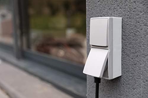 Zenitech Prise de courant 16A 2P+T IP55 Étanche - Gris - Interrupteur de sécurité outdoor - Va et Vient