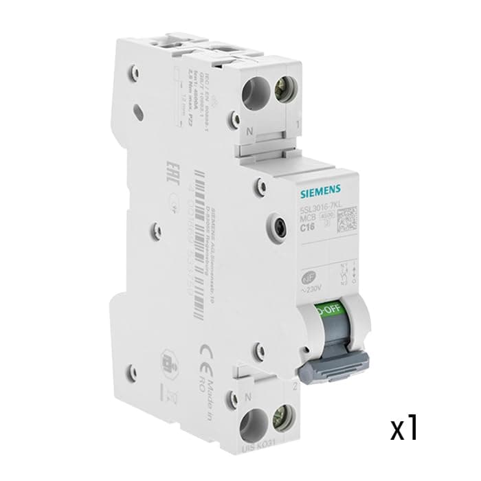 Disjoncteur 16A Ph+N Courbe C |5kA 230V - Sécurité Électrique Industrielle pour Maison et Commerce - Disjoncteur Électri