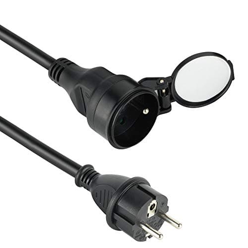 Electraline 200123 Prolongateur jardin étanche pour jardiniers 16A 5m Noir - 3G2,5 mm²