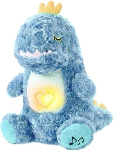 Peluche Loutre Respire Koala Apaisante pour Adultes et Enfants, Loutre qui Respire et Musique pour Bonne Nuit, Compagnon — Dinosaure Bleu