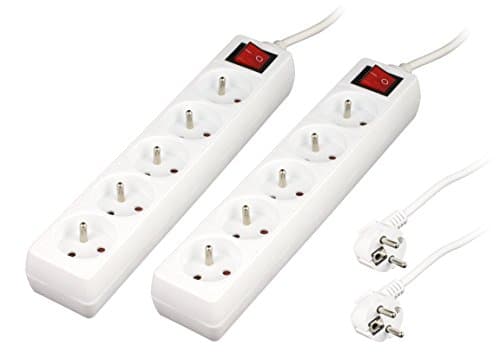 Interrupteur Blanc Zenitech Lot de 2 Blocs 5x16A - Usage Maison - Meilleures Ventes Éclairage
