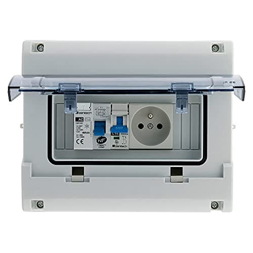 Zenitech Coffret Électrique Étanche IP65 8 Modules Exterieur/Éclairage Industriel Équipé d'Accessoires Professionnels 60
