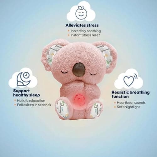 Peluche Loutre Respire Koala Apaisante pour Adultes et Enfants, Loutre qui Respire et Musique pour Bonne Nuit, Compagnon