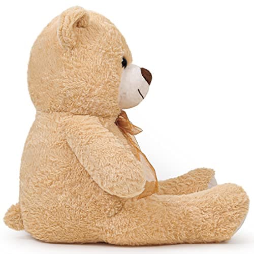 SNOWOLF Ours en peluche cuddly bear Boutons yeux doux mignons Cadeau enfants Anniversaire Noël Saint Valentin (60m, Brun
