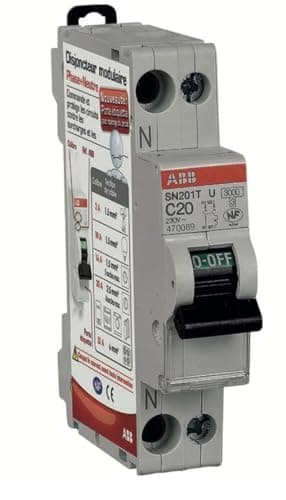 ABB 470088 Disjoncteur Modulaire Phase Plus Neutre 16 A - Protection Électrique Sécurisée pour Électricien et Maison - 1 — 20 A