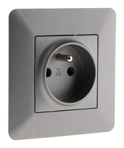 Prise 2P+T 16A Titanium Artezo - Haute qualité - Meilleure sécurité - Design élégant - Haut débit - Idéal pour la cuisin
