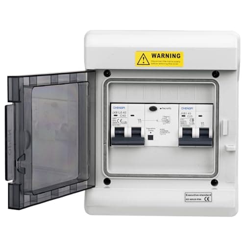 CHENGPI Coffret Électrique Étanche avec Interrupteur de Fuite 2P 40A 30MA, Boîtier Étanche Extérieur pour GFCI, Tableau