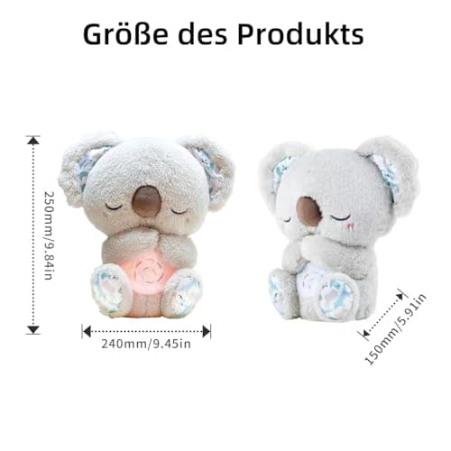 Dabeto Schlummer Koala Rose pour Adultes, Doudou Respiratoire Apaisant, Cadeau Anniversaire Chambre À Coucher
