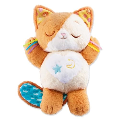 VTech Mon Chaton Douce Nuit - Peluche Chat Qui Respire, Veilleuse Bébé Musicale avec Lumière, Berceuses et Bruits Blancs