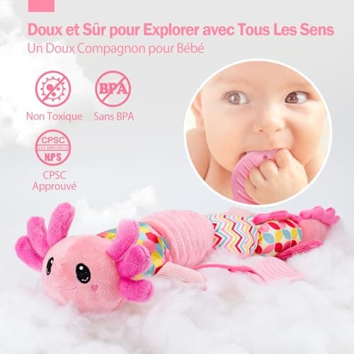 Jouet en Peluche Montessori Éveil Bébé 0-6 Mois Jouet Sensoriels pour Garçon et Fille Cadeau Bébé 3-6-9 Mois Global Recy