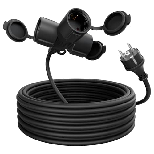 Rallonge électrique GREATE 10m IP44 extérieure 3500W - Prolongateur étanche pour extérieur - Rallonge électrique 3 prise