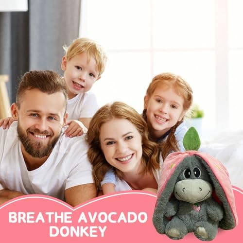 KUWUNG Âne en Peluche Endormi Anti-Stress Pour Adultes À Porter Tout le Temps Polyester 100% Machine Lavable Étalonnez-V