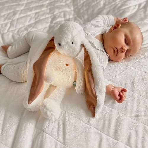 MyHummy Aide à S'endormir Lapin 5in1 Lampes Douces pour Sommeil Apaisant Femme Homme Chambre à Coucher LED Blanc Chaud