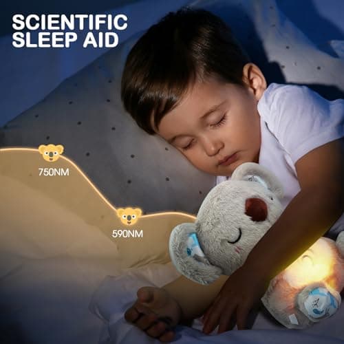 UrbanHomes Koala amenant la tranquillité avec musique apaisante et lumières, coussin apaisant pour adultes et enfants, p