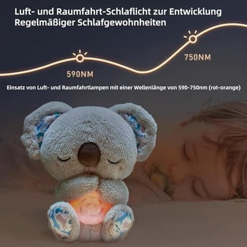 Dabeto Schlummer Koala Rose pour Adultes, Doudou Respiratoire Apaisant, Cadeau Anniversaire Chambre À Coucher