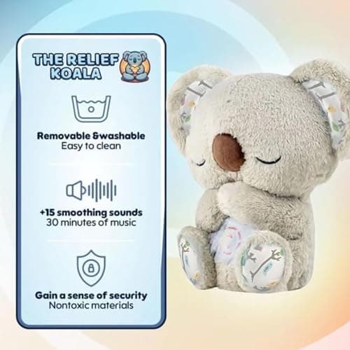 Jouet Animal en Peluche Portable avec Musique et Lumières pour Soulager le Stress et l'Anxiété chez les Enfants et Adult