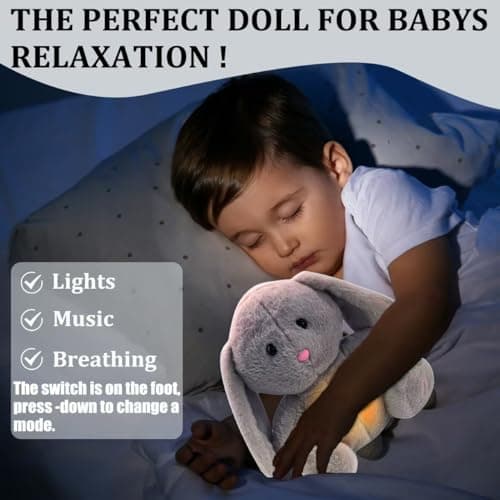Loutre Qui Respire Câlins Bonne Nuit Peluche Veilleuse Bébé Musikale et Lumineuse, Jouet Respiratoire Koala Bear pour No