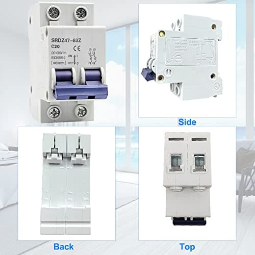 Disjoncteur Miniature 1000V DC 20A, Disjoncteur DZ47-63Z 2P, Protection contre les Courts-Circuits