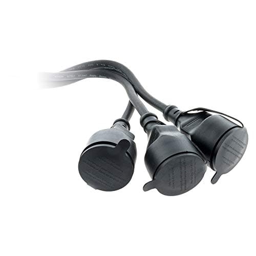 Prolongateur à triple tête Zenitech HO7RN-F 16A 3G1,5mm² - Noir 1m - Idéal pour le chantier