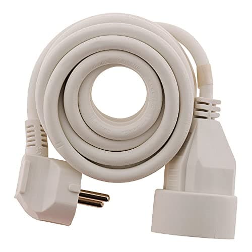 Zenitech Prolongateur Électrique 10m 16A HO5VV-F 3G1.5mm² - Cordon Électrique Sécurisé Blanc pour Maison et Jardin (HO5V