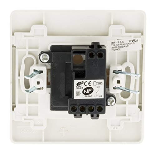 Zenitech Interrupteur Va & Vient Auto Fixation à Vis/Griffes - Compatible Boîtes Standards - Pose Avant Peinture - Blanc