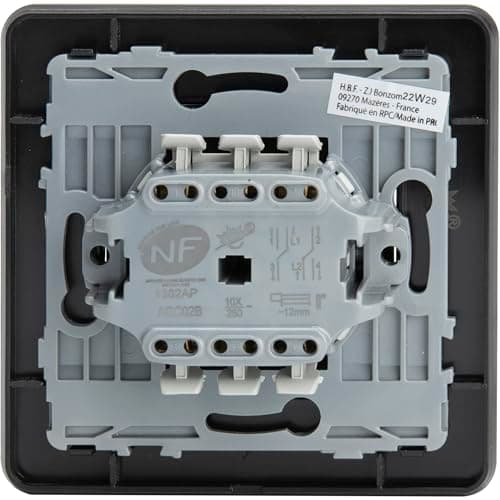 Zenitech Interrupteur Complet va-et-vient double 10A en métal brossé noir pour Kouro