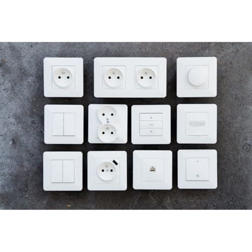 Interrupteur Va et Vient à Voyant 10A - Appareillage Encastré Prêt à Poser - 86x86mm Plaque de Finition Compatible Boîte
