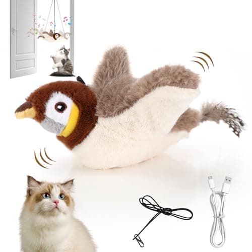 Collazoey Jouet pour Chat Interactif en Peluche, Simulant le Gazouillis, pour Jouer à l'Intérieur