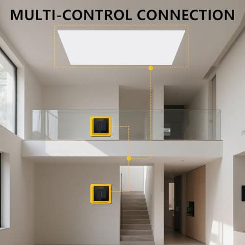 BSEEDLIFE Interrupteur mural LED facile à installer, cristal en verre, 1 gang 1 voie 86x86mm Noir