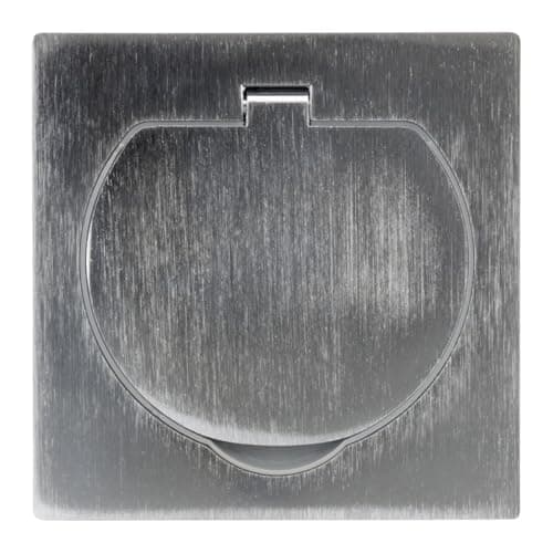 Zenitech Prise de Sol IP55 16A 2P+T - Alu Brossé Clapet Aimanté Sécurité - Fixation Par Vis Incluse - Électrification de