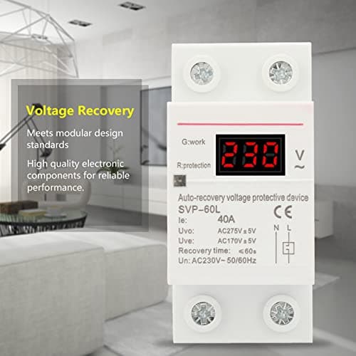 Stabilisateur de Tension 230V 40A | Protection Automatique Contre Surtension et Sous-Tension | Dispositif DIN Rail pour