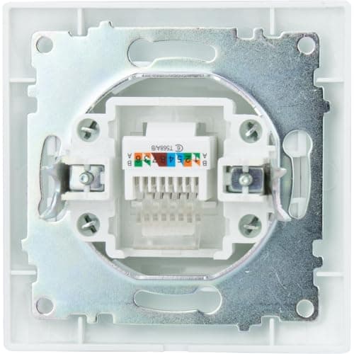 Prise RJ45 encastrée Zenitech Zyna Blanc Industrielesignitech Blanc
