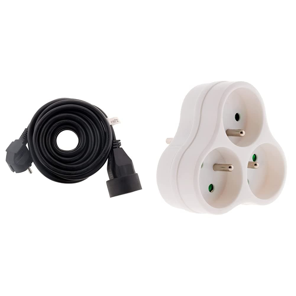 Zenitech Prolongateur 16A 2P+T HO5VV-F 3G1,5mm² Noir 5m Électrique Maison
| Prolongateur Zenitech Triplite 3X 16A Trian