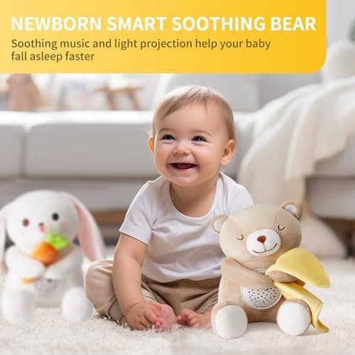 APUNOL Veilleuse Musicalement et Lumineusement Apaisante pour Bébé, Cadeau de Naissance avec Berceuse et Projection